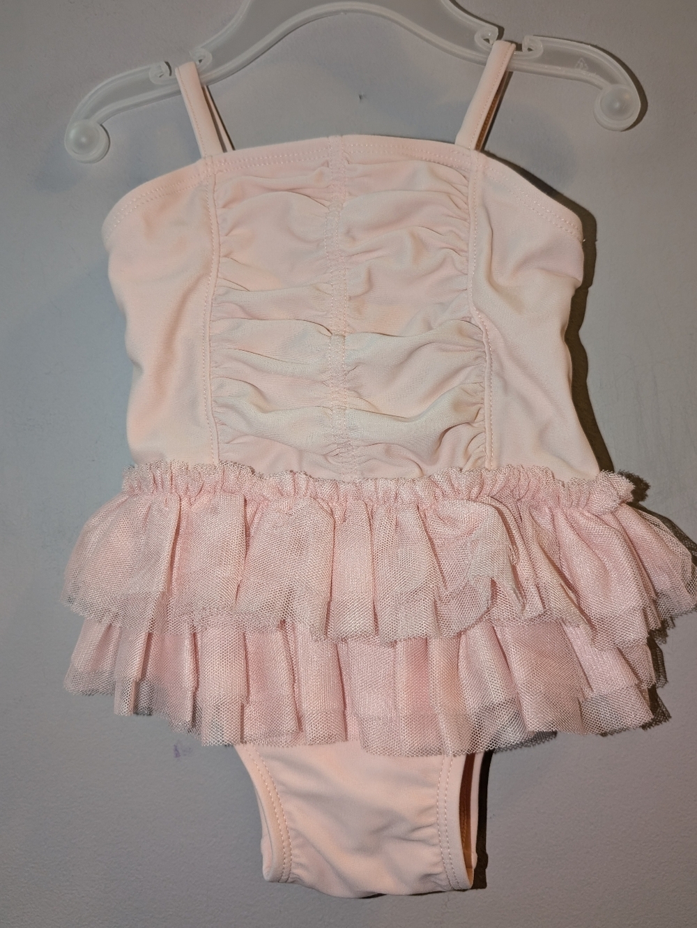 🩰 Old Navy Pink Tulle Ruffled One-Piece Baby Girl Swimsuit Balletcore 3-6 Month